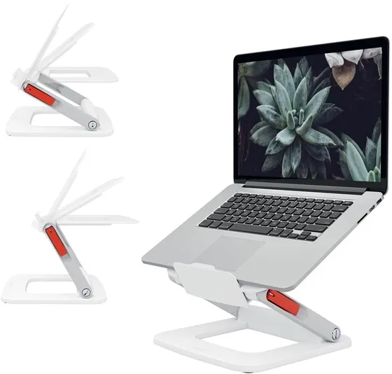 Leitz Ergo justerbart multivinklat laptopstativ, 63 % återvunnen plast, vit